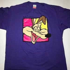 Vtg Single Stitch Wile E Coyote Six Flags T-shirt